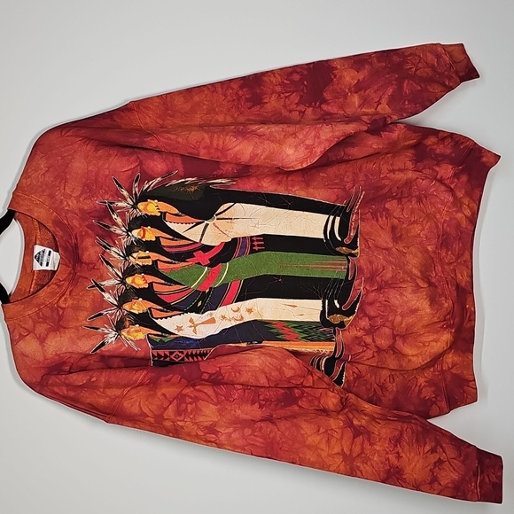 The Mountain Tops - Vtg 90s The Mountain, sweatshirt The Meeting of the Clan Seekers, Rust, XL, NEW